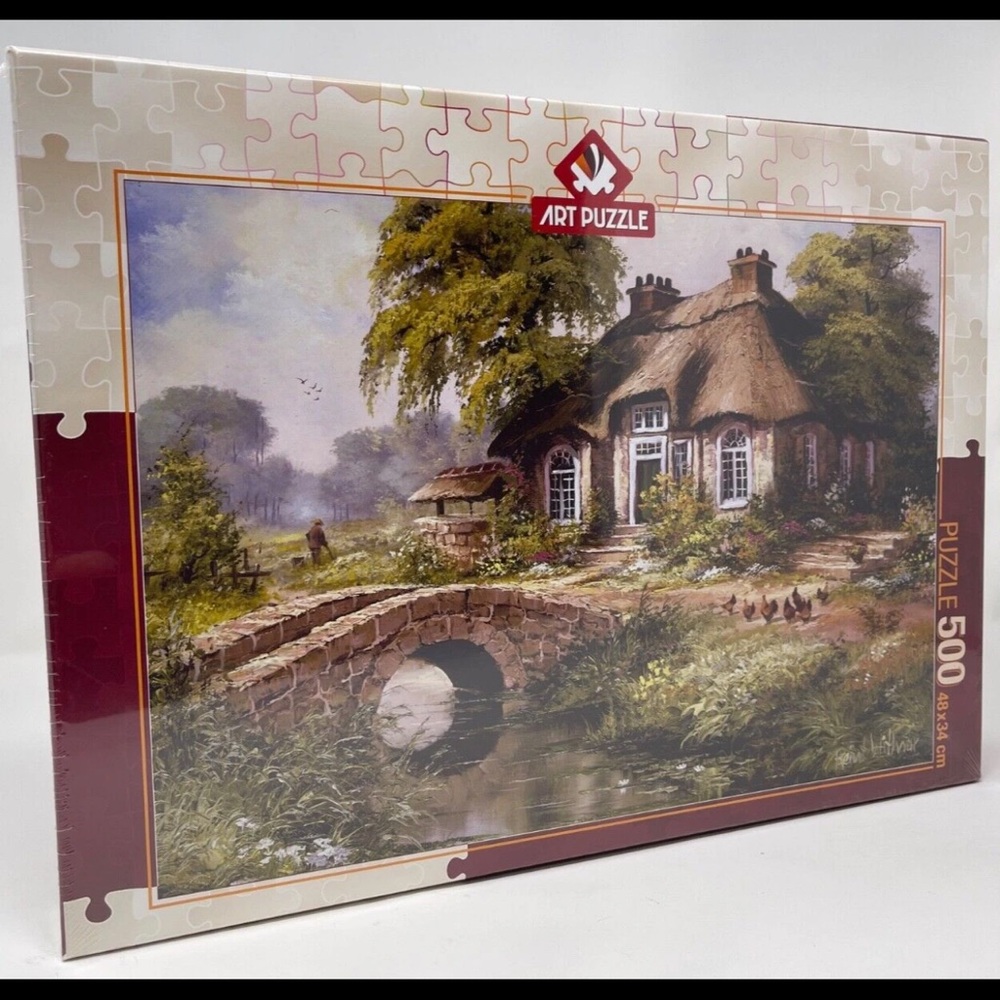 Art Puzzle ~ Green Village By Reina Withaar ~ 500 Piece Puzzle🧩